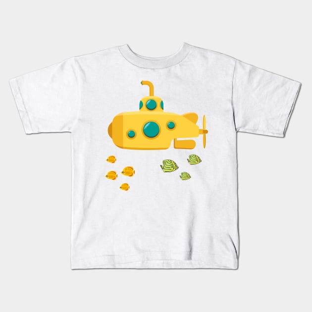 Yellow submarine Kids T-Shirt by lakokakr